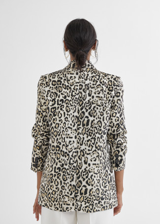 Blazer dourado com animal print