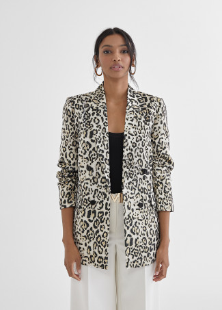 Blazer doré imprimé animal