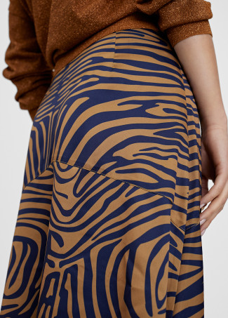 Saia midi com estampado de zebra