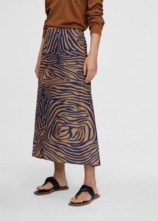 Zebra print midi skirt