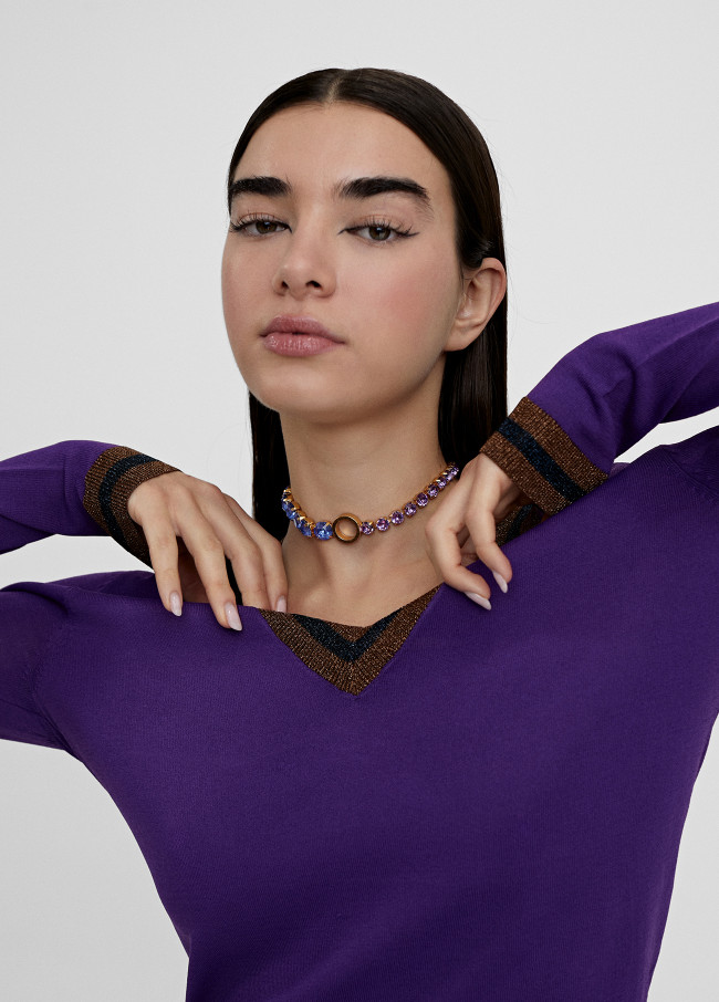 Pullover in maglia con lurex