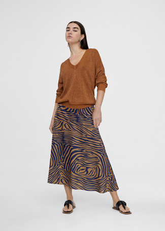 Falda midi estampado cebra