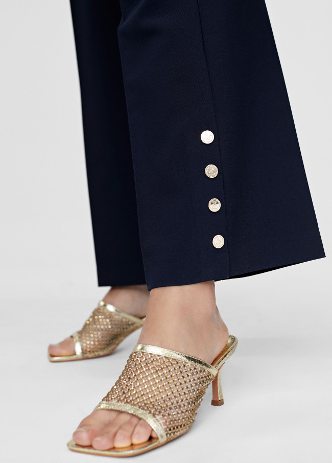 Button detail trousers