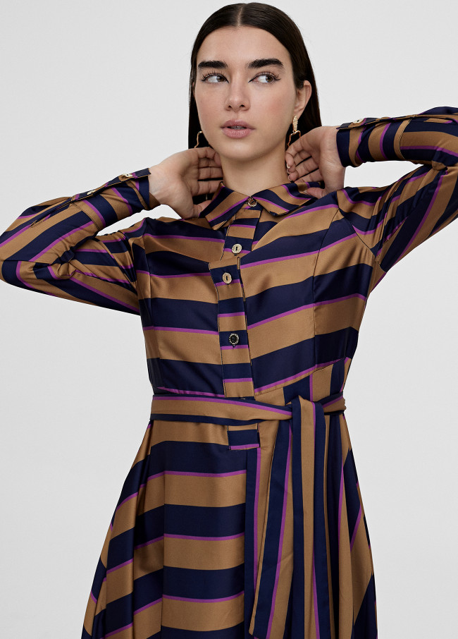 Gestreiftes Hemdblusenkleid 2