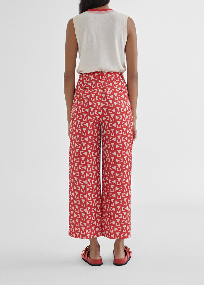 Pantalon cropped monogramme