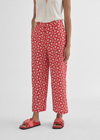 Pantaloni cropped con monogramma