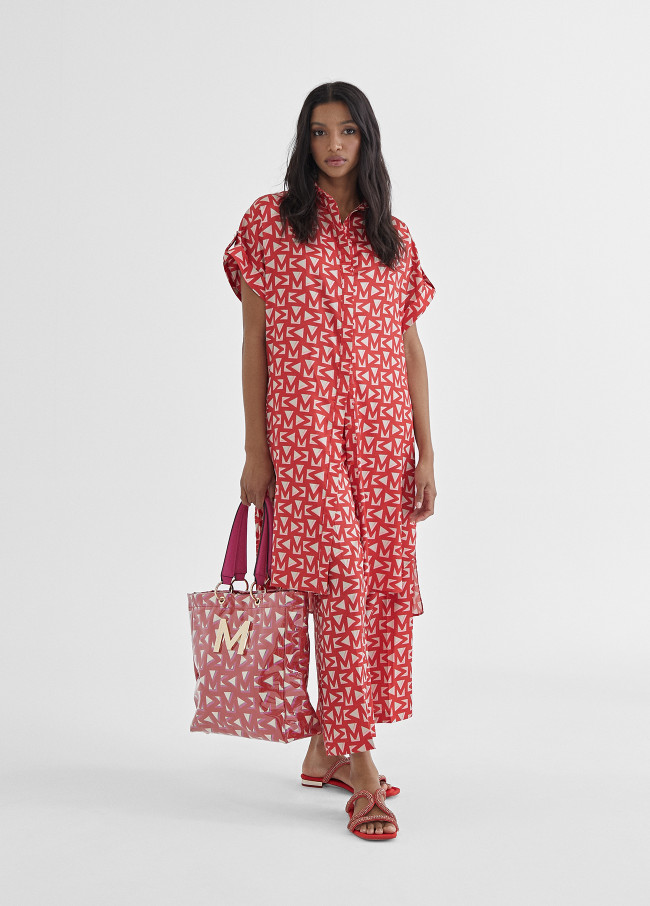 Pantalon cropped monogramme