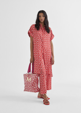 Pantalon cropped monogramme