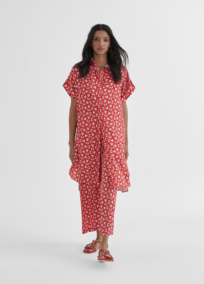 Long shirt with monogrammed M