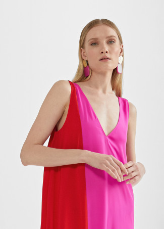 Zweifarbiges Midikleid