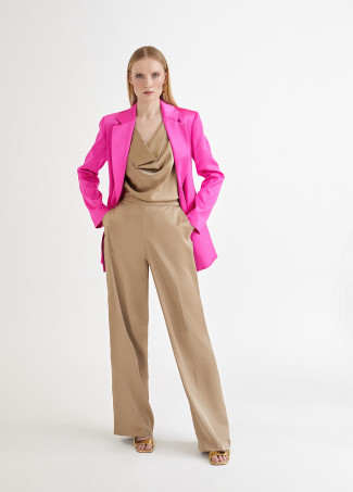 Satin crossover blazer