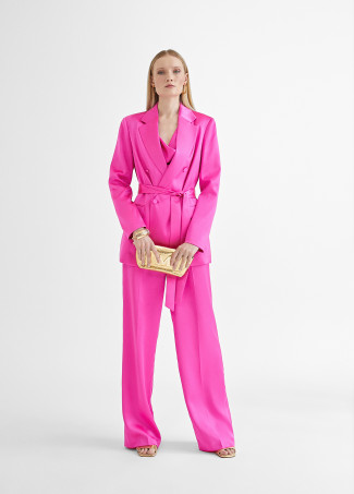 Satin crossover blazer