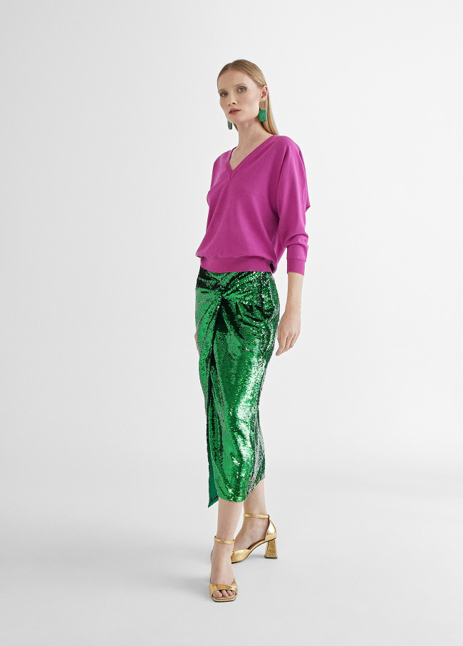 Unifarbener Pullover