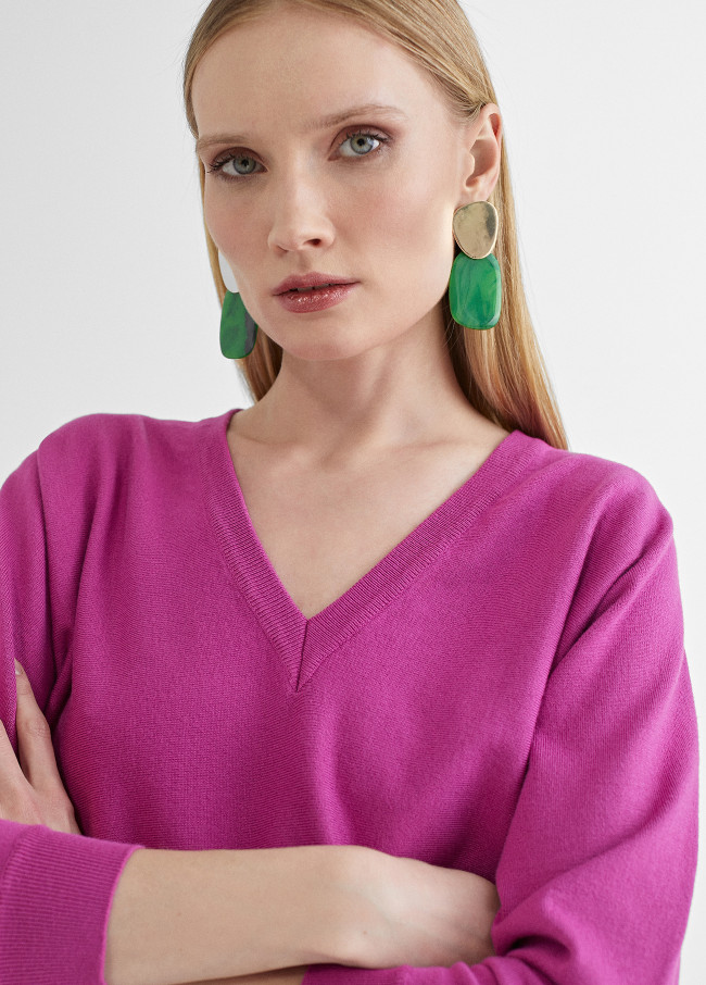 Unifarbener Pullover