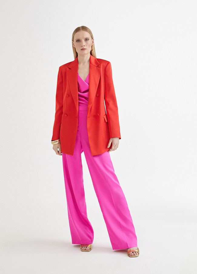 Pantaloni satinati dritti