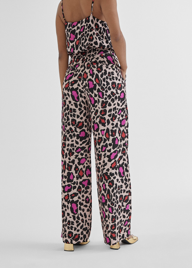 Pantalón recto animal print