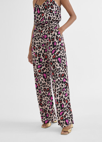 Pantaloni dritti stampa animalier