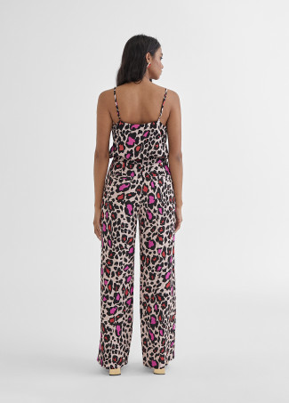 Top rendilhado com estampado