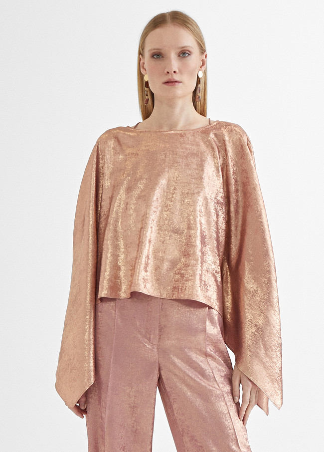 Poncho corto in lurex