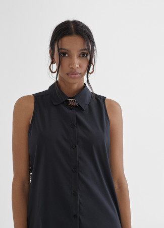 Camicia lunga con ricamo sulla schiena