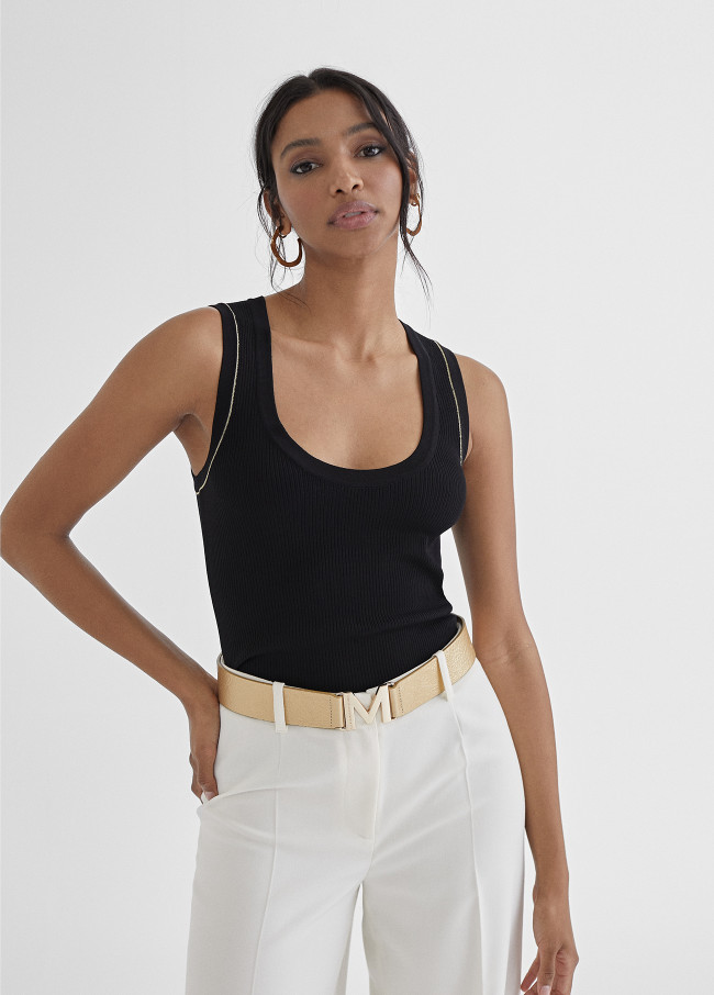 Top mit Lurex-Details