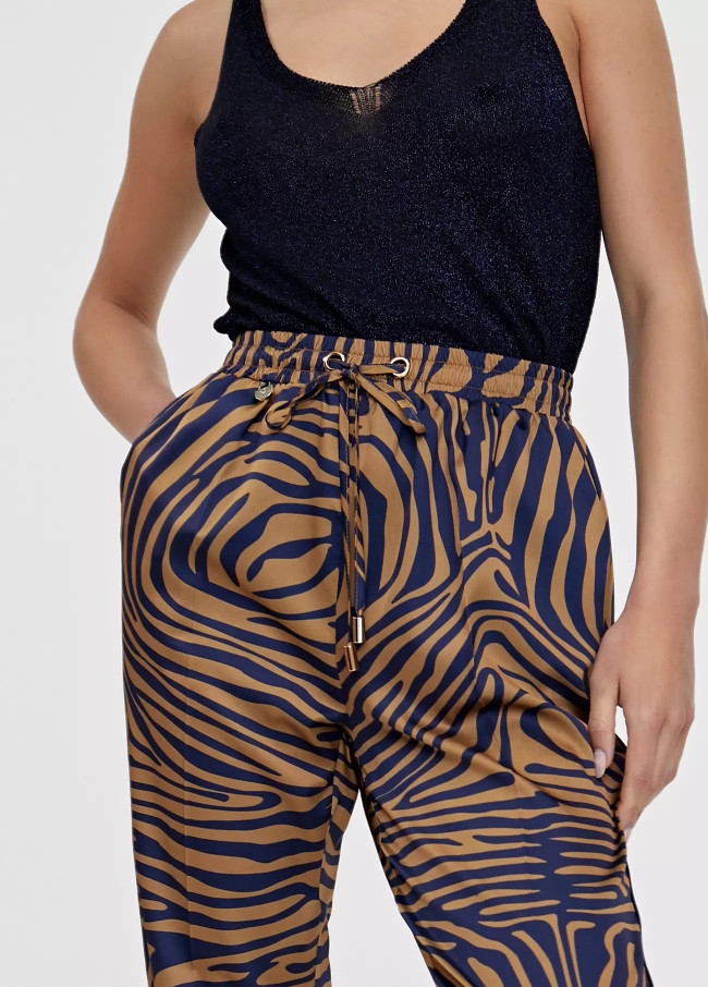 Calças jogger com estampado de zebra