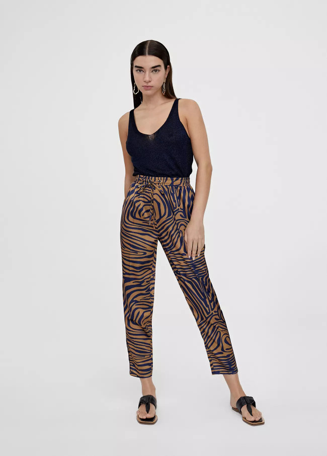 Pantalon jogger imprimé zébré