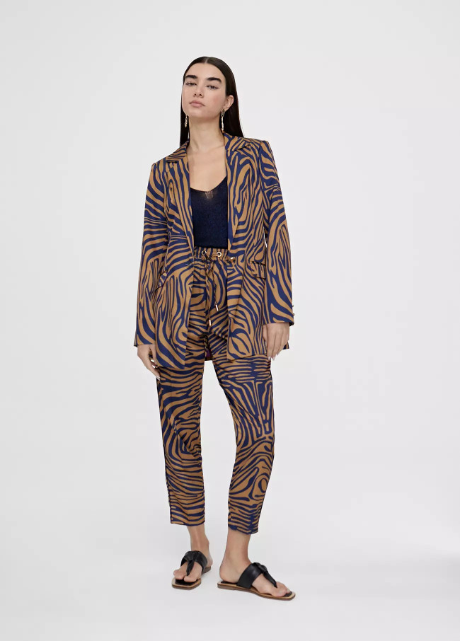 Pantalon jogger imprimé zébré