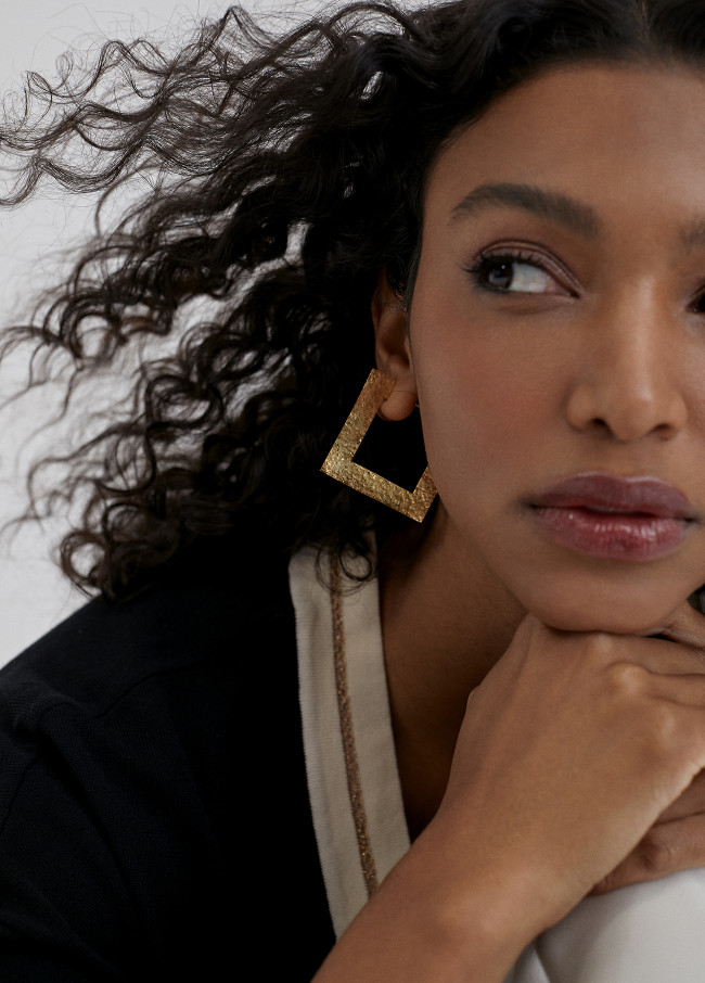 Boucles d'oreilles Carrées Dorées