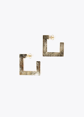 Golden Square Hoop Earrings