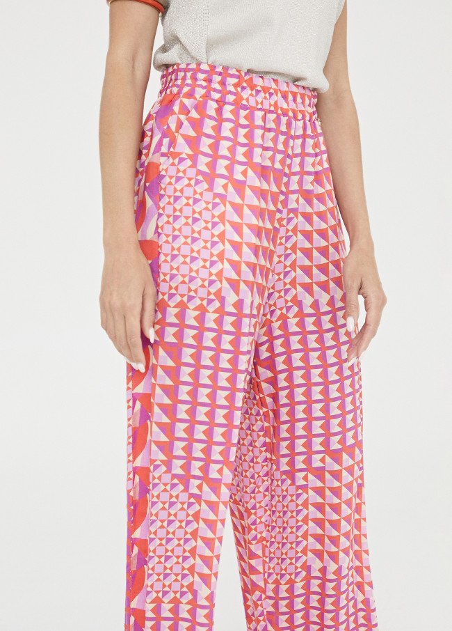 Calças palazzo com estampado