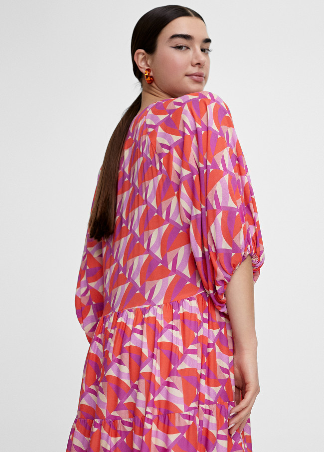 Kleid mit mehrfarbigem Print