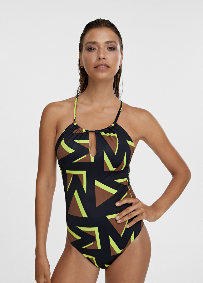 Maxi logo printed swimsuit
