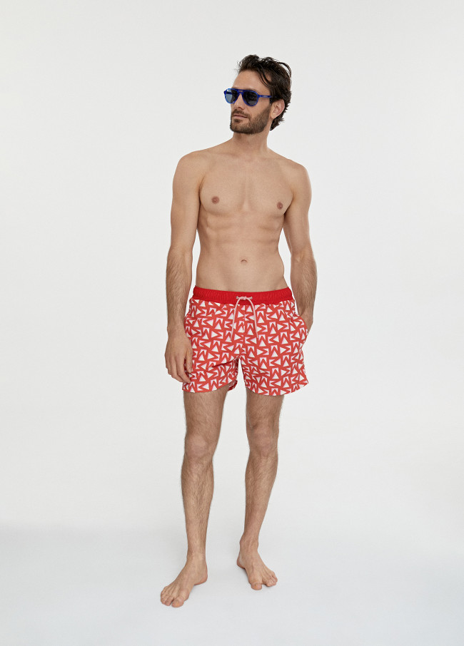 Herren-Badehose mit Multilogo