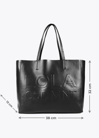 Borsa shopper con logo in rilievo