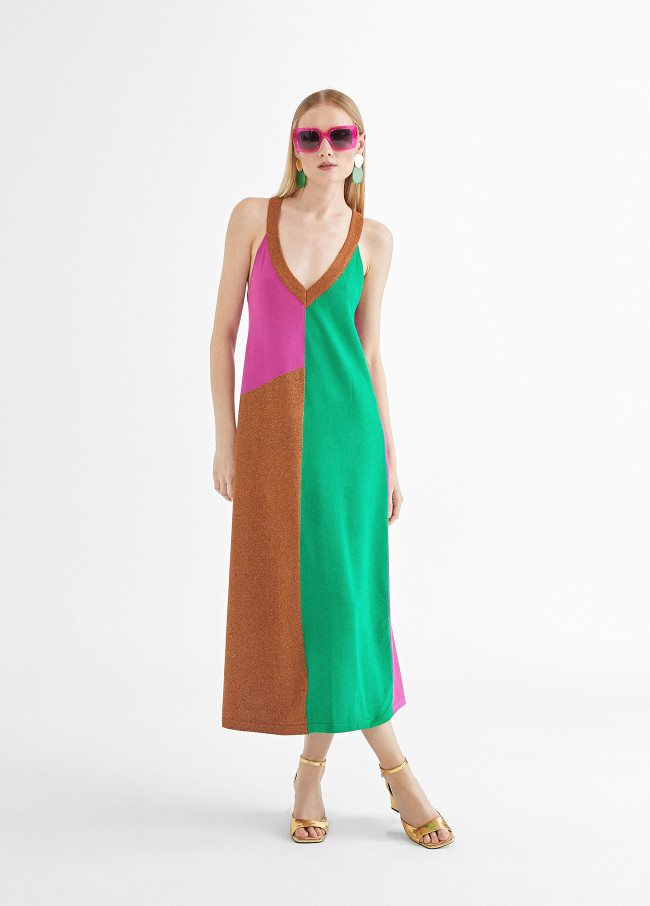 Long three-tone dress