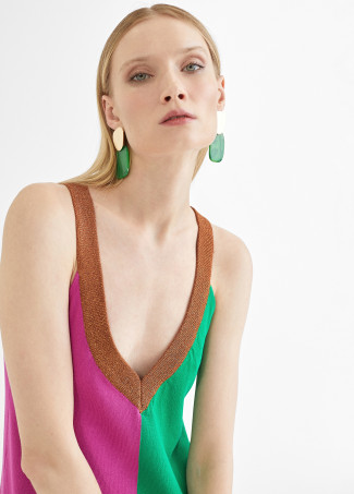 Long three-tone dress