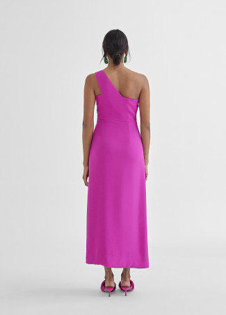 Robe midi bretelle asymétrique