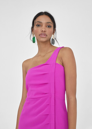 Asymmetrisches Midikleid mit Trägern