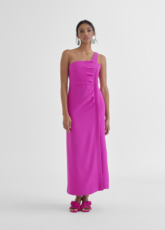 Vestido midi tirante asimétrico