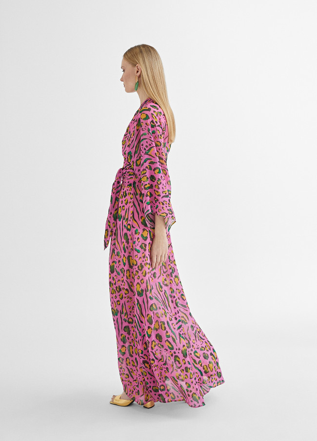 Vestido largo animal print color