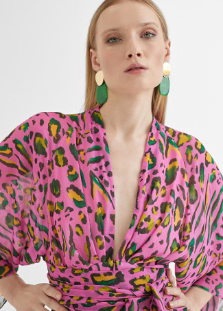 Vestido largo animal print color