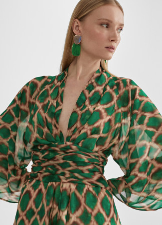 Robe courte fluide imprimée