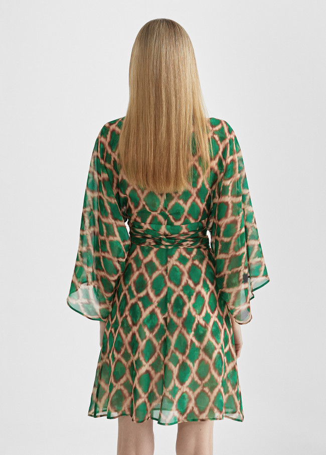 Vestido corto fluido estampado