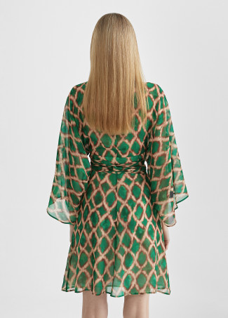 Vestido corto fluido estampado