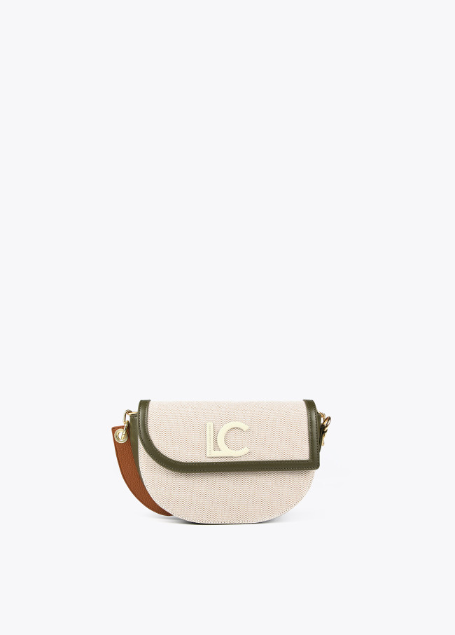 Crossbody bag in contrasting materials