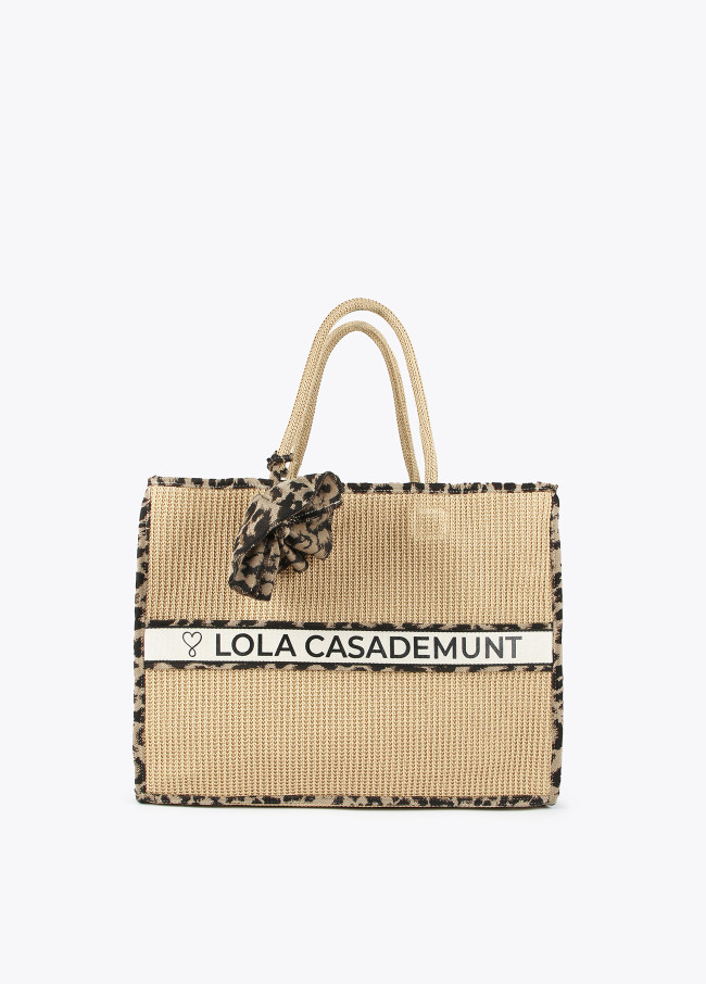 Tote with animal print details