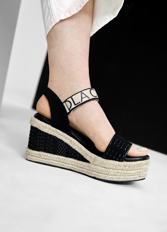 Logo wedge sandals