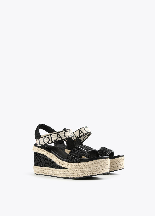 Logo wedge sandals