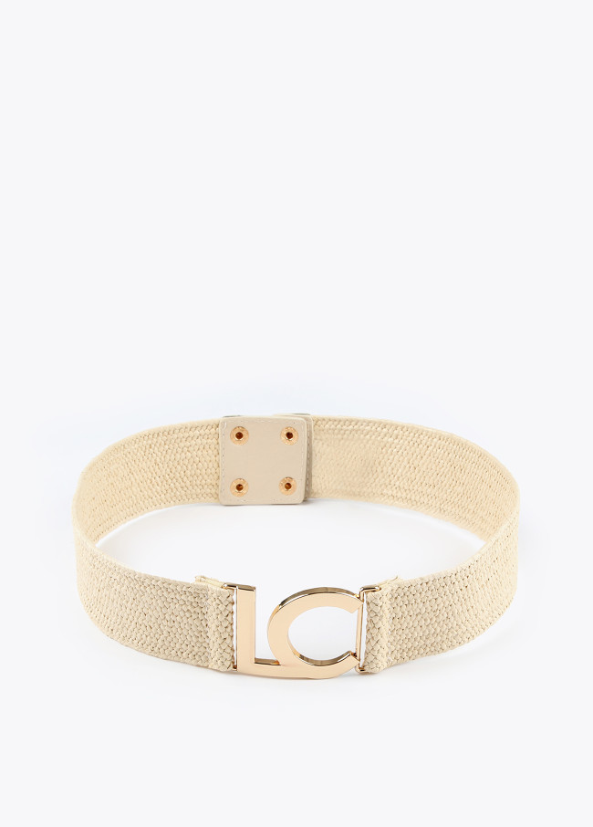 Elasticated raffia-effect belt